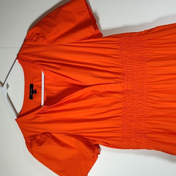 Quince organic cotton tiered maxi dress orange S - Picture 5 of 12